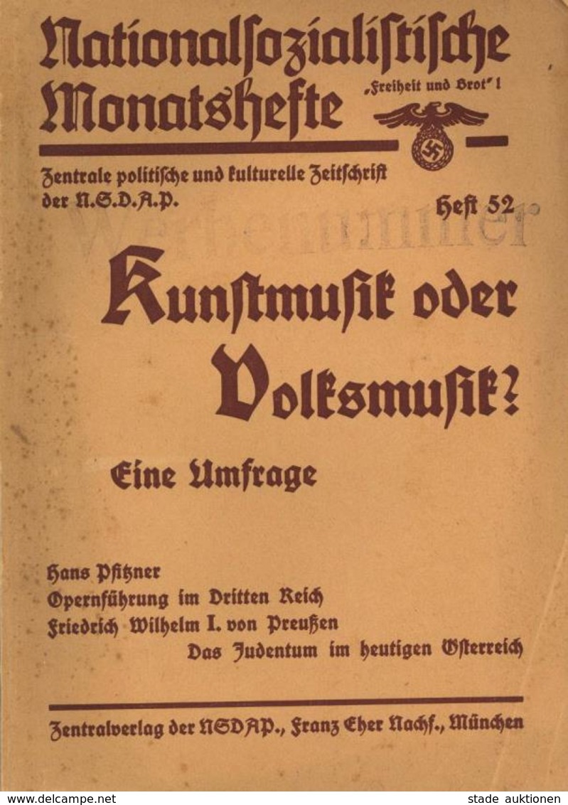 Buch WK II Nationalsozialistische Monatshefte Heft 52 Juli 1934 Zentralverlag Der NSDAP Franz Eher Nachf. II (fleckig) - Weltkrieg 1939-45