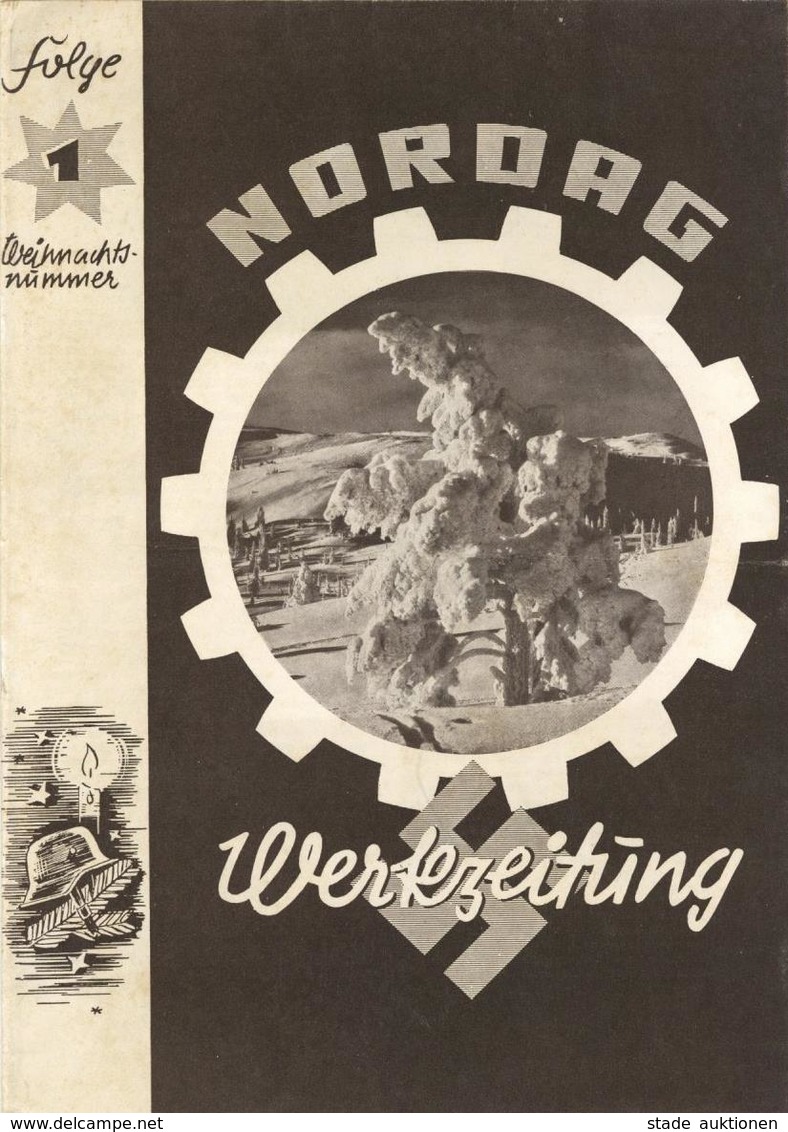 Buch WK II NORDAg Werkszeitung 1943 22 Seiten Div. Abbildungen II (fleckig) - Weltkrieg 1939-45