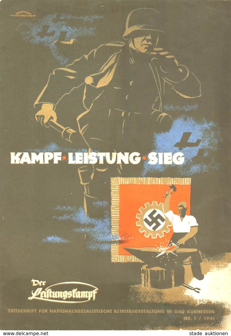 Buch WK II Zeitschrift Der Leistungskampf Hrsg. Gauobmann Der AF Gauwaltung Kurhessen 15 Seiten Viele Abbildungen II (fl - War 1939-45