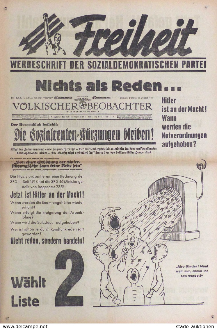 Buch WK II Zeitungen Lot Mit Ca. 20 Sonderausgaben Zur Reichstagswahl 1932 II - Weltkrieg 1939-45