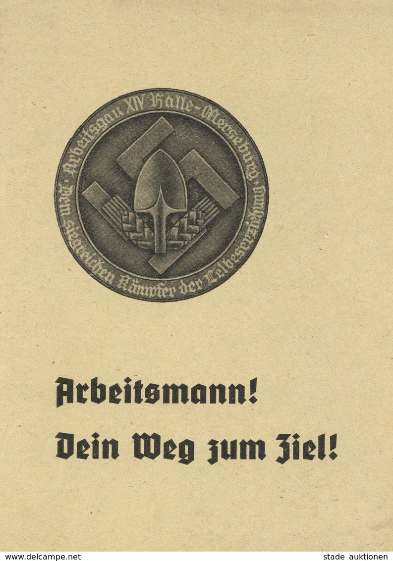 WK II Dokumente - DEUTSCHER ARBEITSGAU HALLE-MERSEBURG 1938 - LEISTUNGSBUCH I-II - War 1939-45