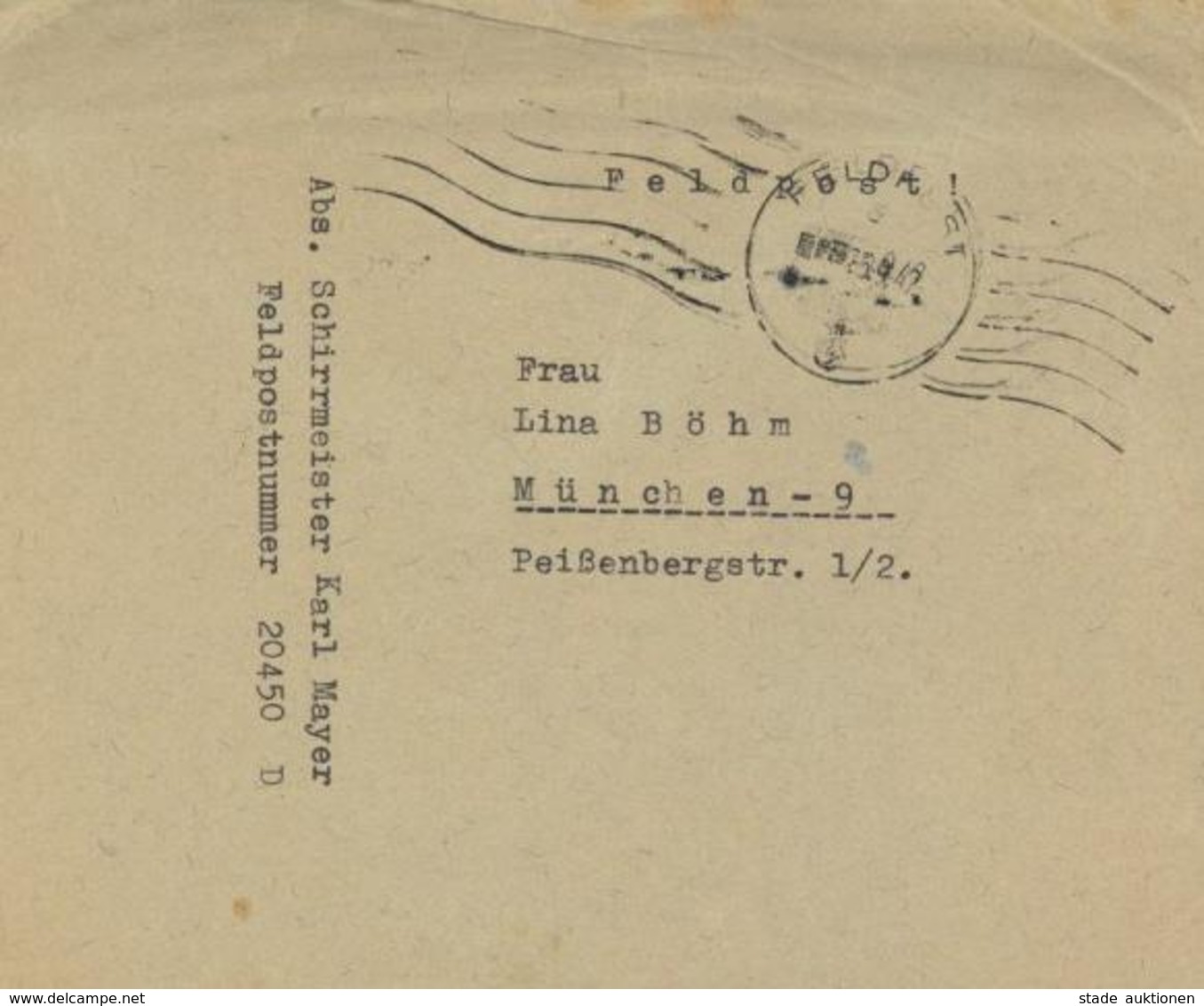 FELDPOST - 1942 (25.9.) Seltener Normrollenstempel -FELDPOST_ (Stempelkopf Stehend Mit Sechs Wellenlinien) Mit Untersche - Weltkrieg 1939-45