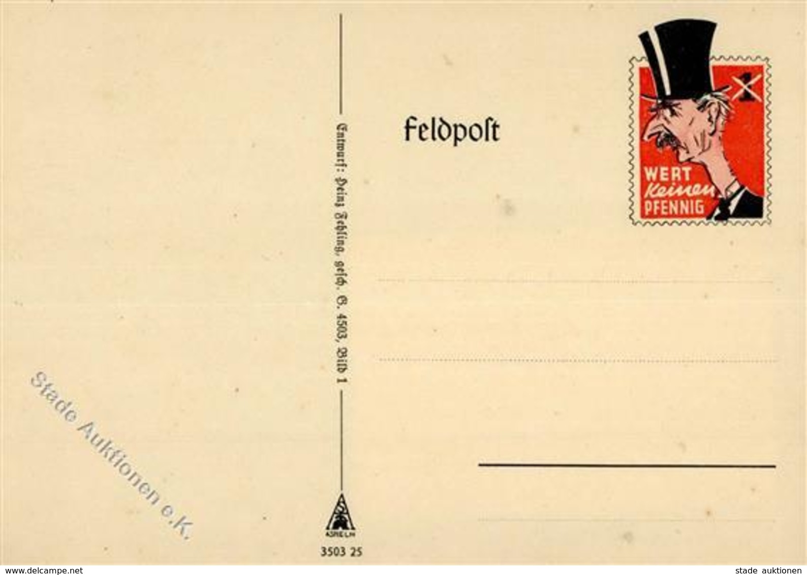 FELDPOST WK II - Feldpostspottkarte  CHAMBERLIN I-II - Weltkrieg 1939-45