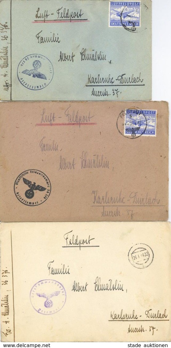 Feldpost WK II Luftpost Aus Einer Korrespondenz Lot Mit über 30 Belegen I-II - War 1939-45