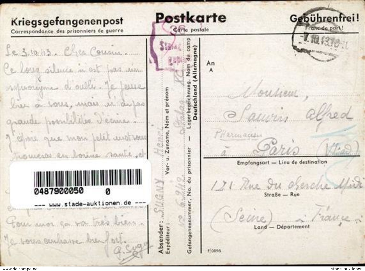 Feldpoststempel WK II Kriegsgefangener Stalag XC I-II (Stauchung) - Weltkrieg 1939-45