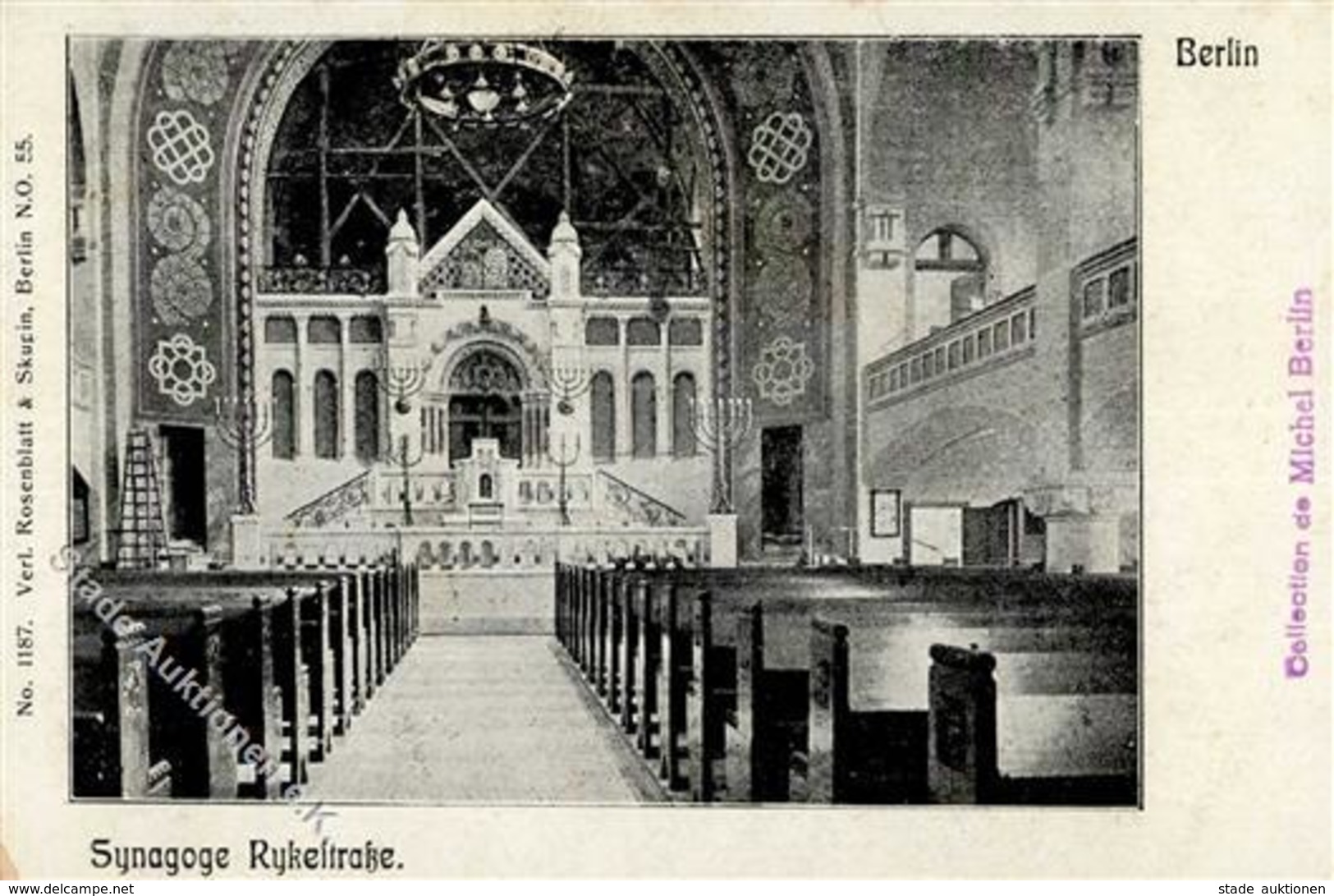 Synagoge BERLIN - Innenansicht Der Synagoge In Der Rykestrasse I-II Synagogue - Judaika