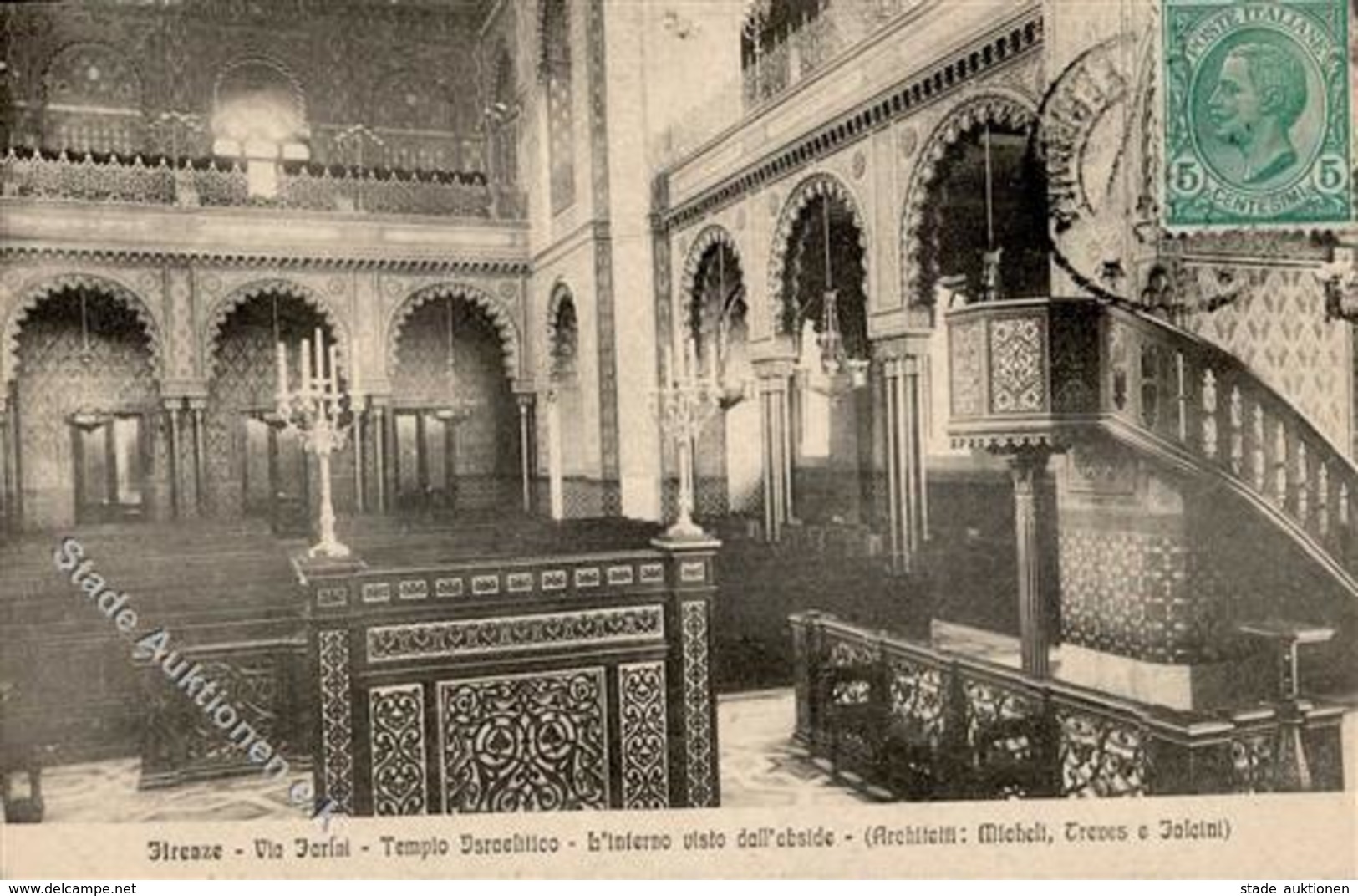 Synagoge Firenze (50100) Italien Innenansicht I-II Synagogue - Giudaismo