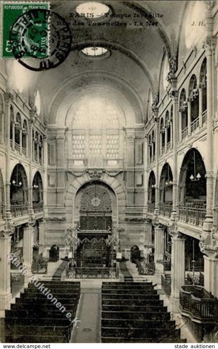 Synagoge PARIS - Inneres D. Israelitischen Tempels In Der Rue Des Tournelles - Kl. Einriß! I-II Synagogue - Judaika