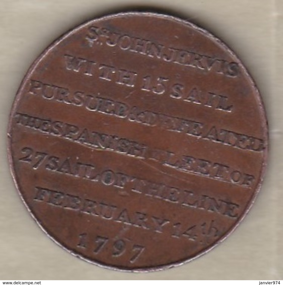 Portsmouth Halfpenny Token Sir John Jervis 1797 - Monétaires/De Nécessité