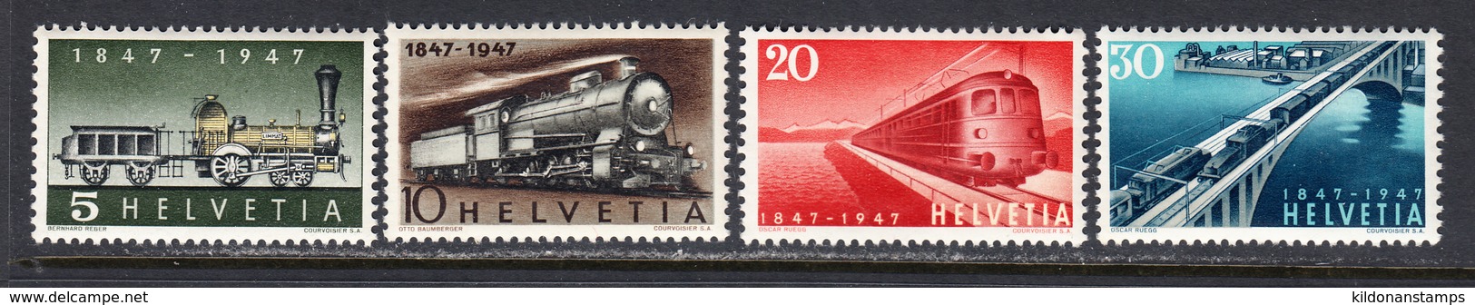 Switzerland 1947 Mint No Hinge, Some Gum Disturbed, Sc# 308-311 - Unused Stamps
