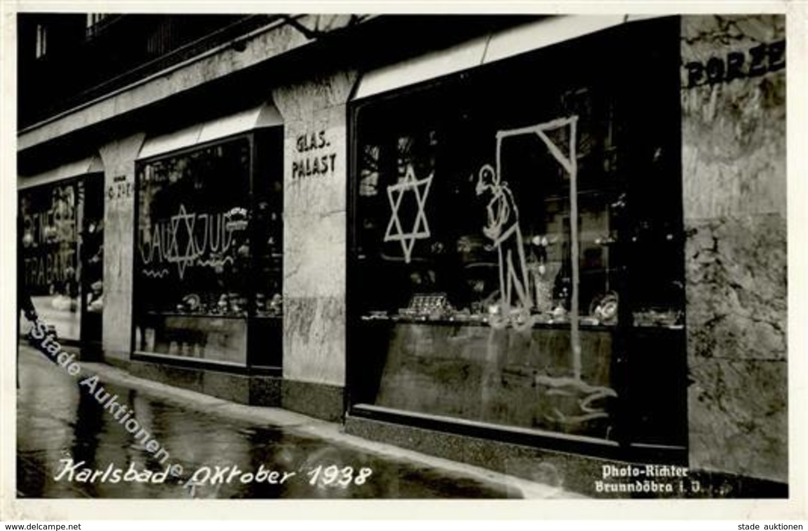 NS-JUDAIKA - KARLSBAD OKTOBER 1938 - KAUFT Nicht Bei Juden! Seltene Foto-Ak Mit Juden-Hetze An Schaufenster I - Judaika