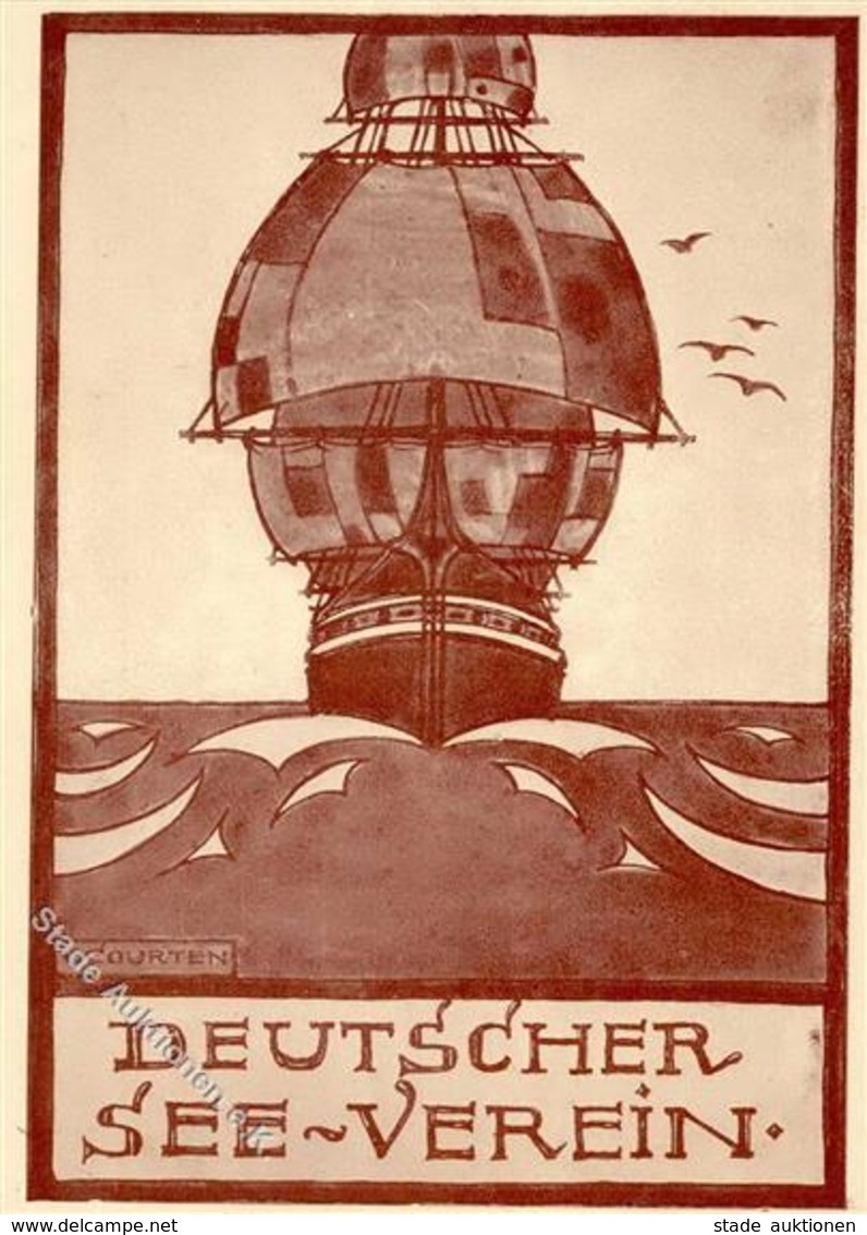 Marine Deutscher See Verein Sign. Courten, W. Künstlerkarte I-II - Marines