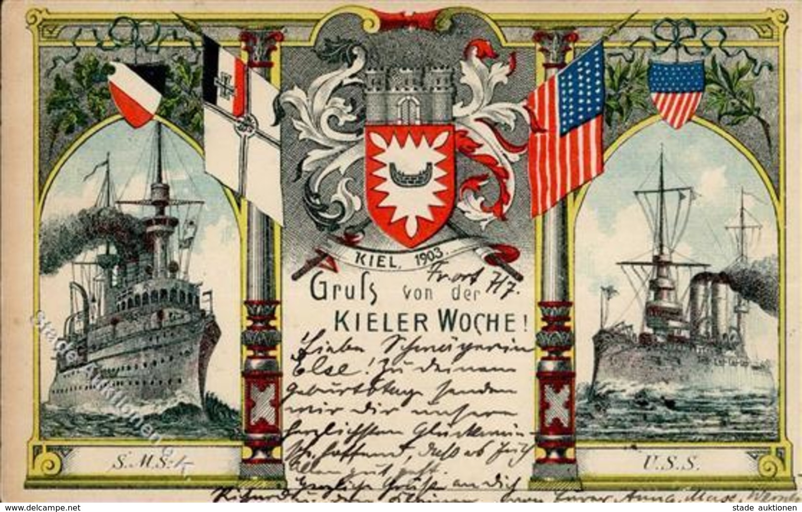 Marine Kreuzer SMS Und USS Kieler Woche 1903 I-II - Marines