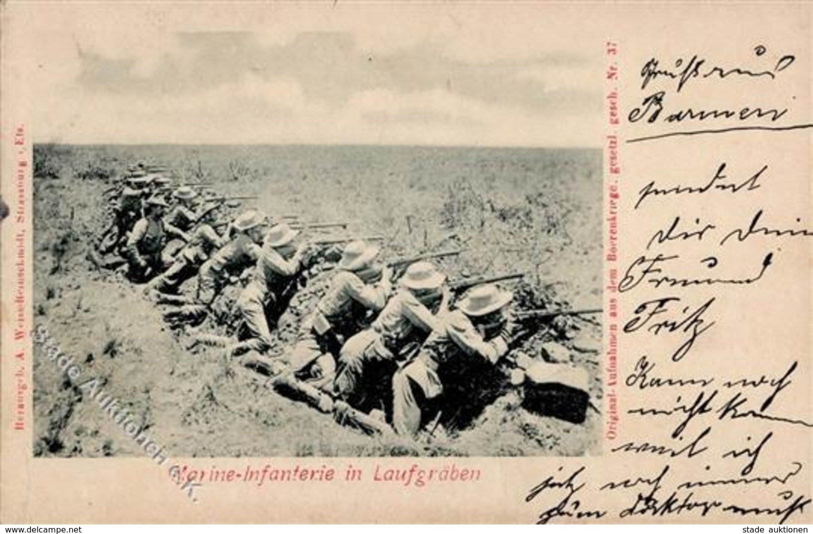 Marine Marine Infanterie In Laufgräben 1901 I-II - Marines