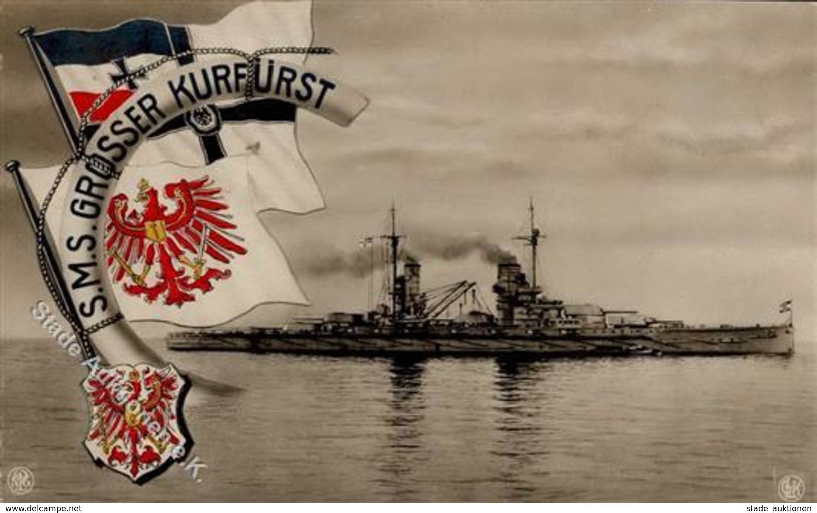 Marine SMS Grosser Kurfürst  Foto AK I-II - Marines