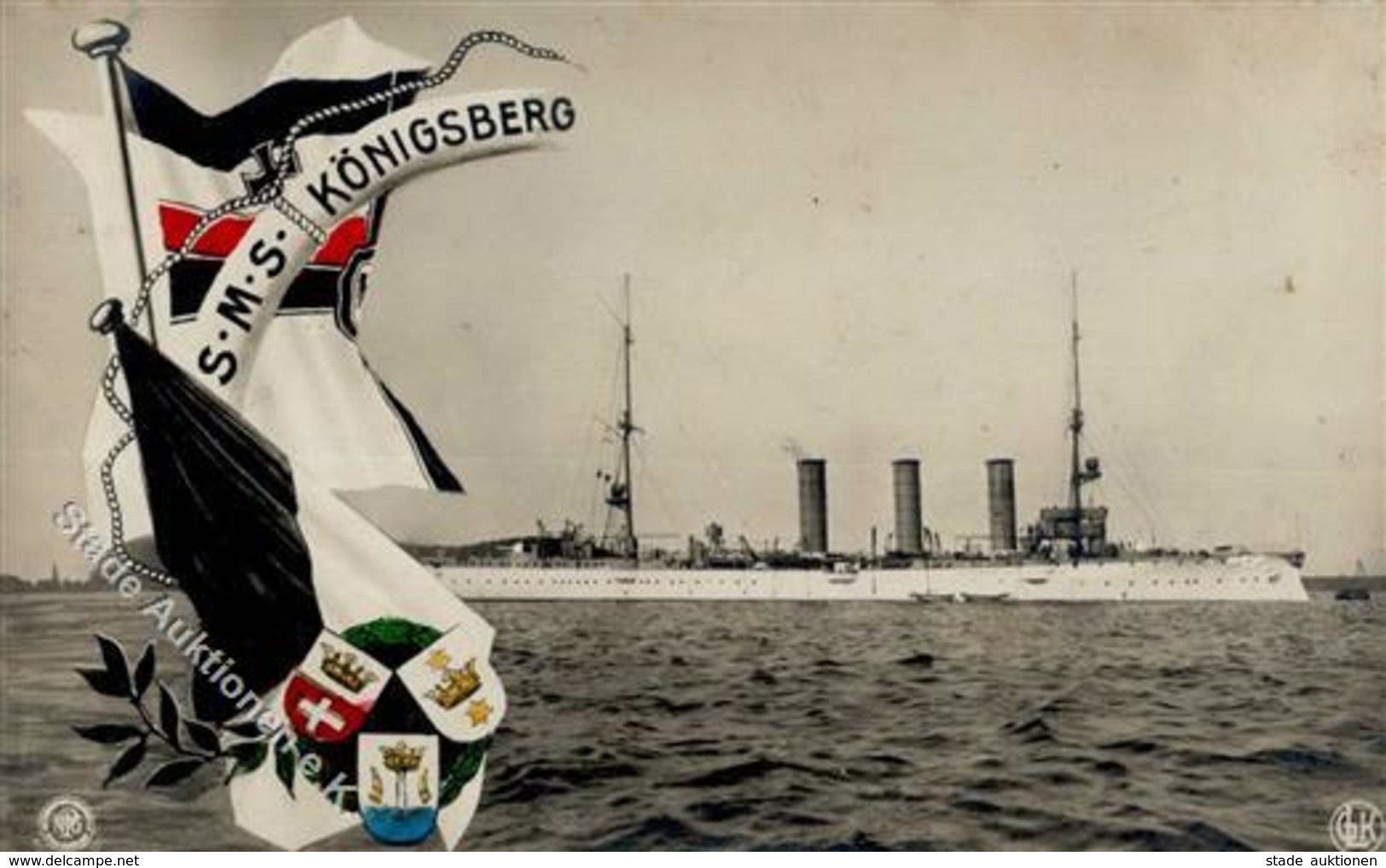 Marine SMS Königsberg Foto-Karte I-II - Marines