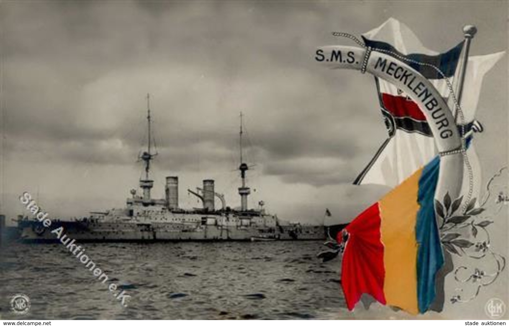 Marine SMS Mecklenburg Foto AK I-II - Marines