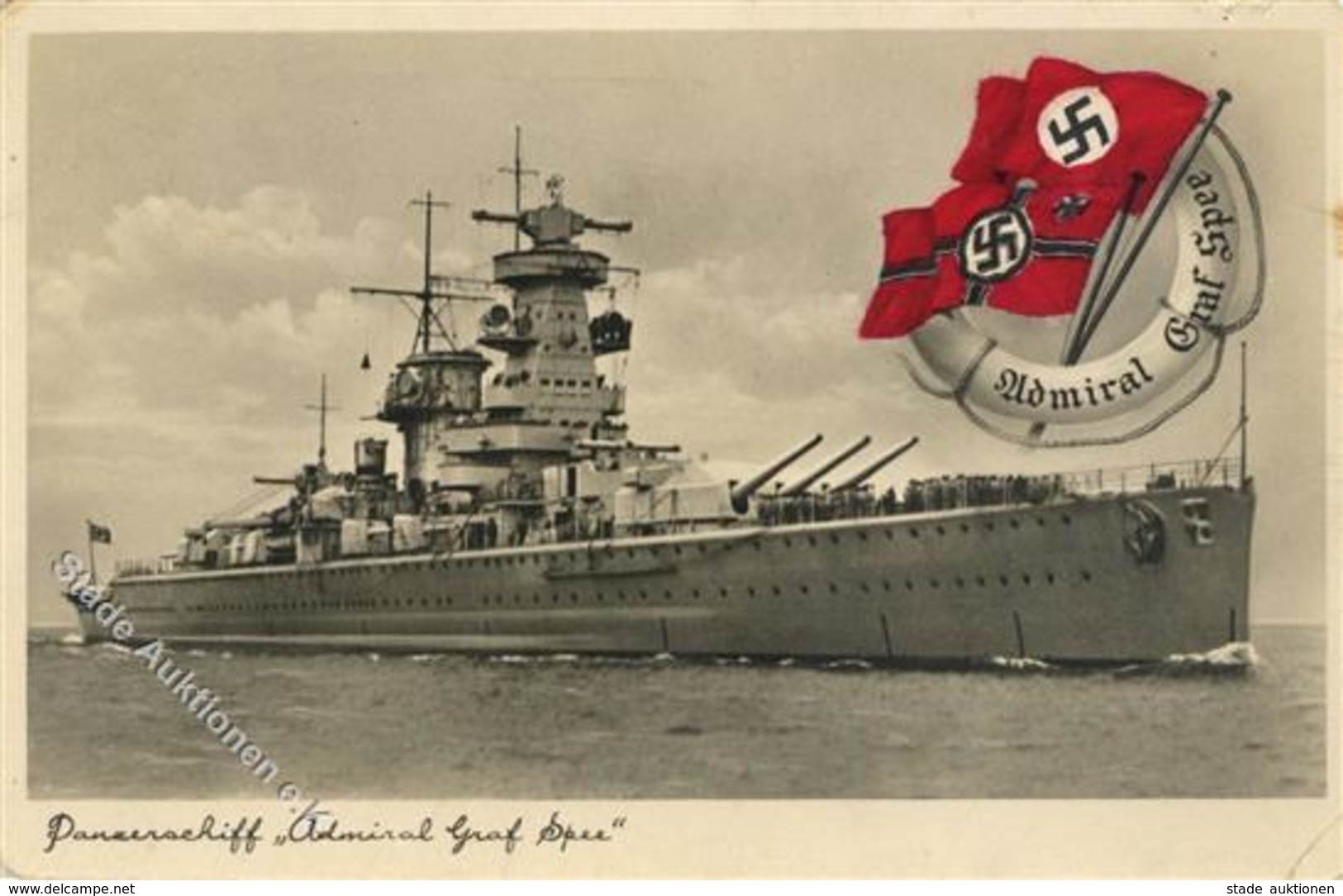 Marine WK II Panzerschiff Admiral Graf Spee  I-II (Eckbug) - Altri & Non Classificati