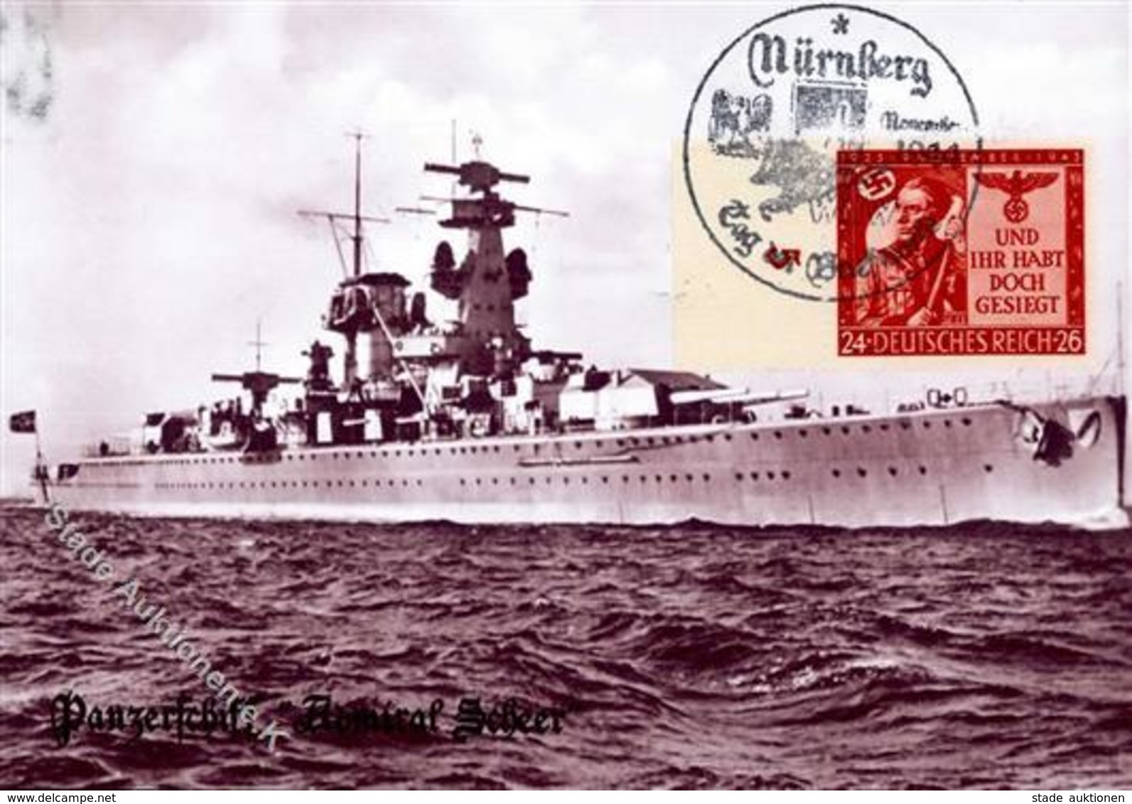 Schiff Kreuzer WK II Panzerschiff Admiral Scheer Ansichtskarte I-II Bateaux Bateaux - Other & Unclassified