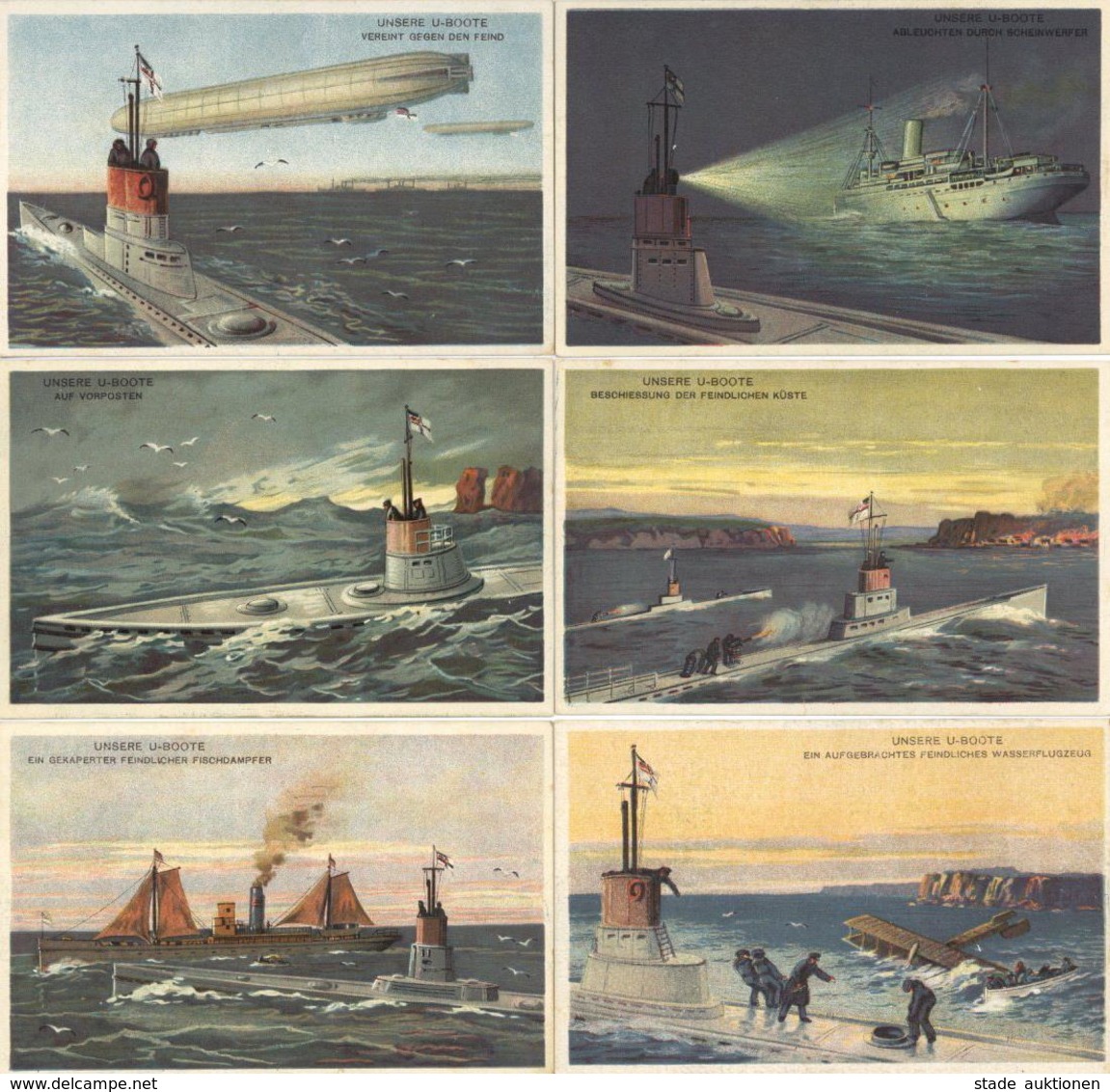 UNSERE U-BOOTE - Kpl. Dekorative 6er-Künstler-Serie (Nr.1026-1031) I - Submarines