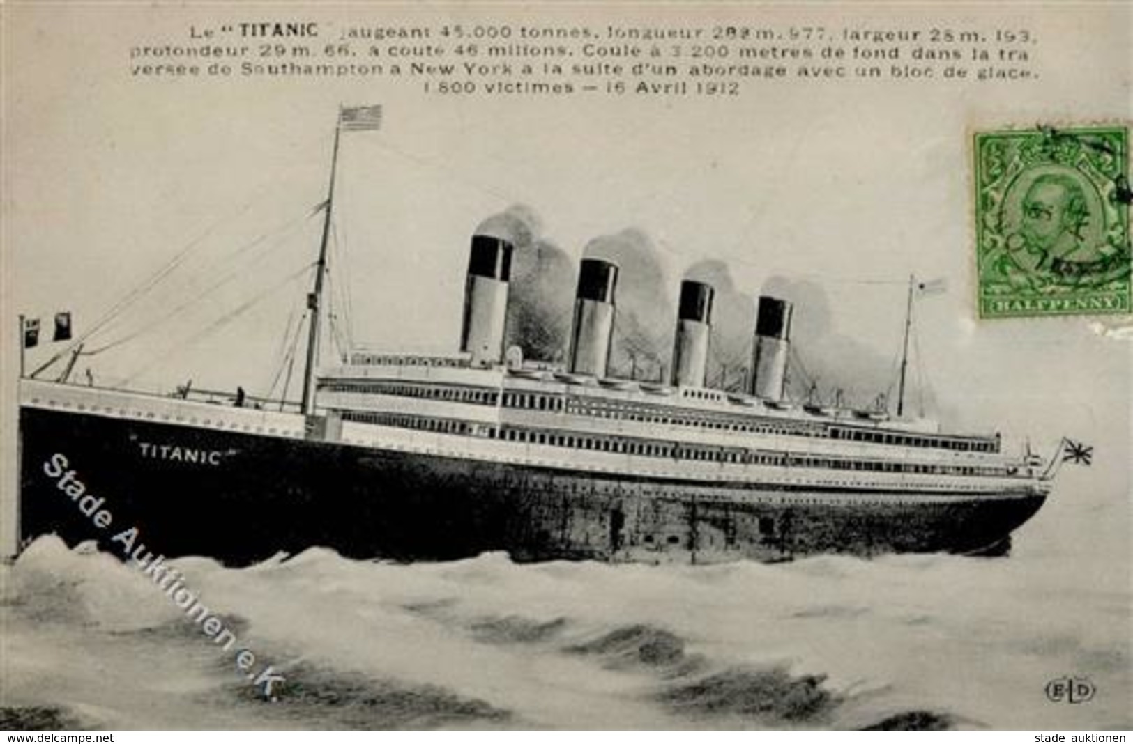 Schiff Ozeanliner Titanic Ansichtskarte I-II Bateaux Bateaux Bateaux - Steamers