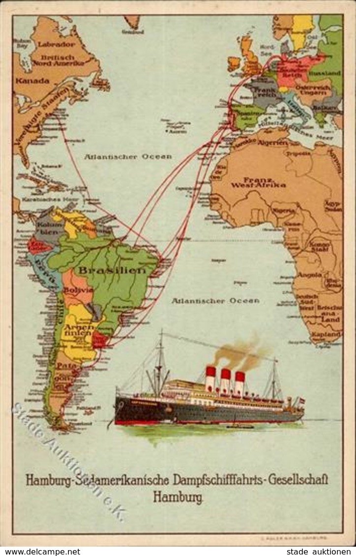 HAMBURG-SÜDAMERIKANISCHE DAMPFSCHIFFAHRTS-GESELLSCHAFT - HSDG-Werbekarte I - Sonstige & Ohne Zuordnung