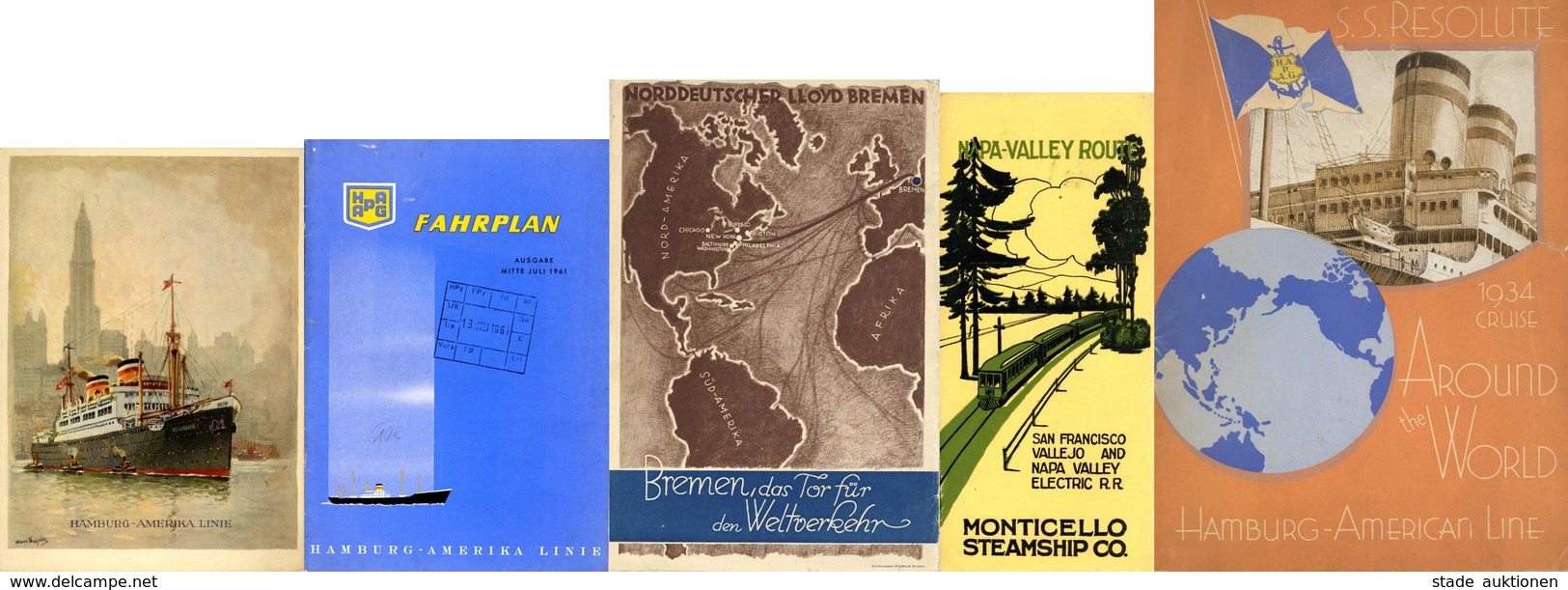 Schiff HAPAG Norddeutscher Lloyd U. Monticello Lot Mit 5 Reiseführer U. Programme Div. Abbildungen II Bateaux Bateaux - Sonstige & Ohne Zuordnung