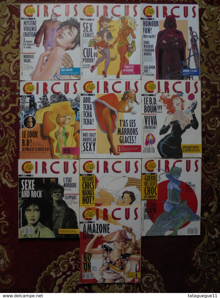 Vintage - Petit Lot De 10 Revues BD - CIRCUS N° 101 à 110 Années 1986/1987 - Circus