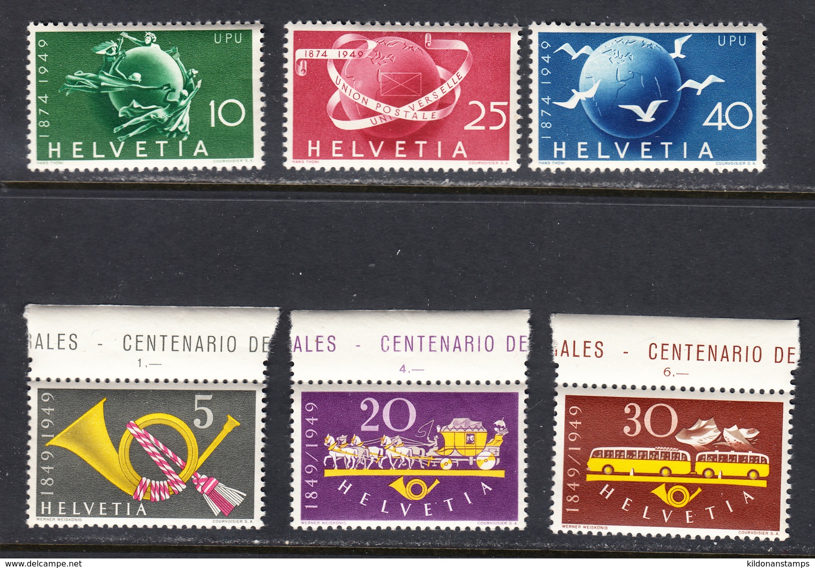 Switzerland 1949 Mint No Hinge, Sc# 322-327, SG ,Mi - Nuevos