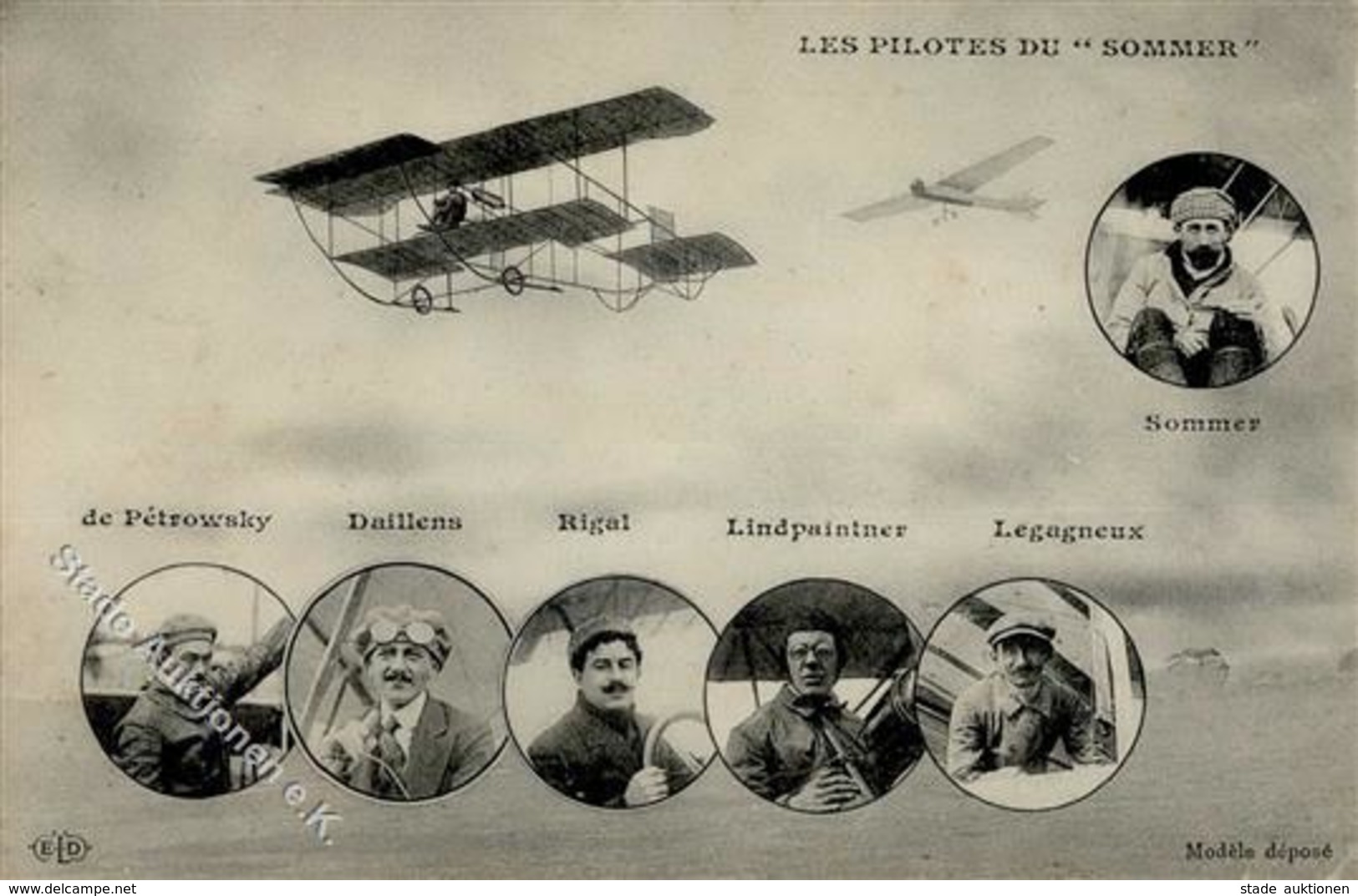 Flugzeug Les Pilotes Du Sommer 1914 I-II (Eckbug) Aviation - Autres & Non Classés