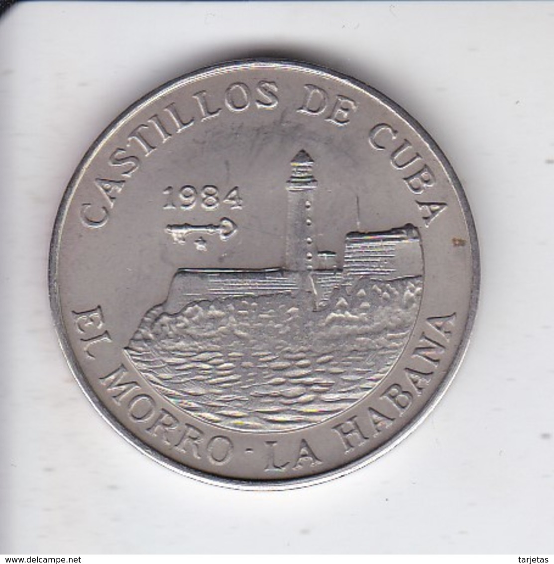 MONEDA DE CUBA DE 1 PESO DEL AÑO 1984 DE EL MORRO DE LA HABANA (COIN) - Cuba