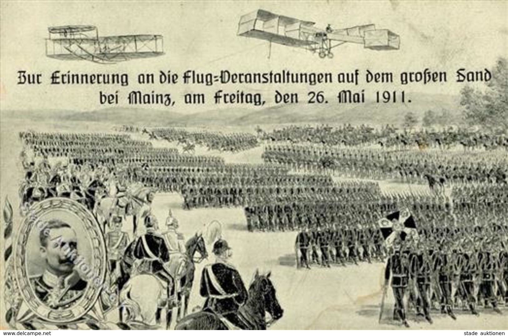 Flugereignis Flugveranstaltung Auf Dem Großen Sand B. Mainz 1911 I-II Aviation - Autres & Non Classés