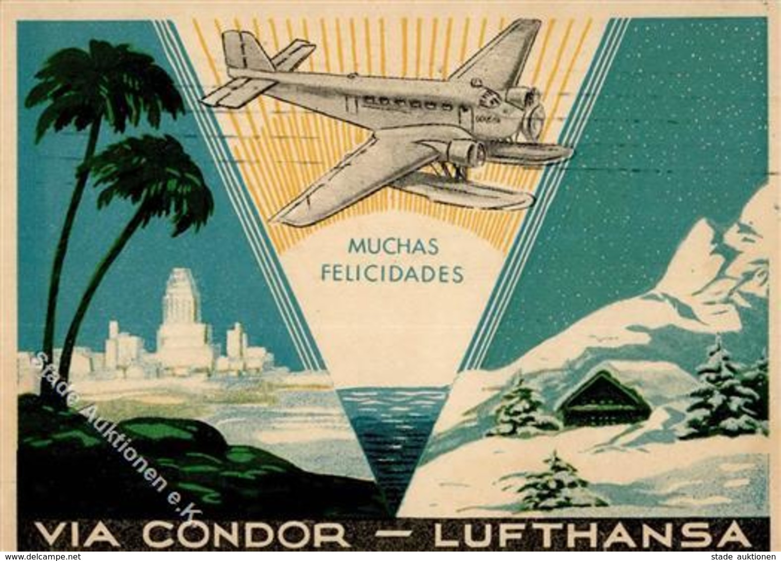 Lufthansa Flugzeug Via Condor 1913 I-II Aviation - Other & Unclassified