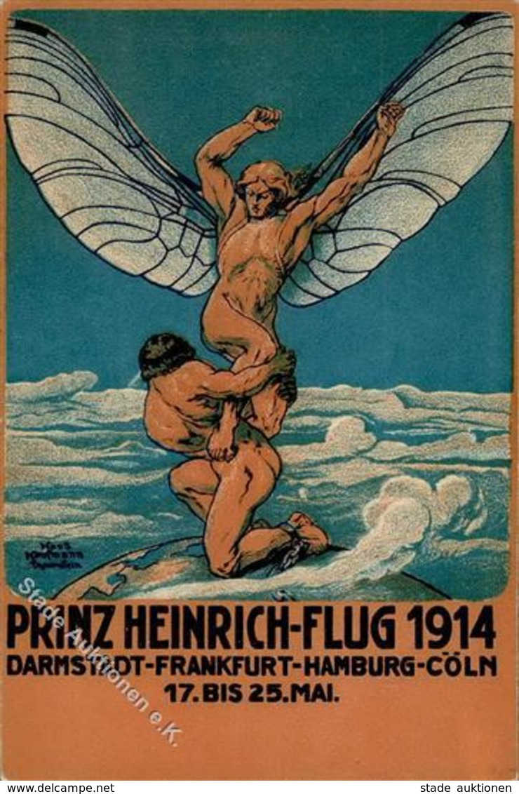 Flugereignis Prinz Heinrich Flug 1914 Darmstadt Frankfurt Hamburg Köln I-II Aviation - Sonstige & Ohne Zuordnung