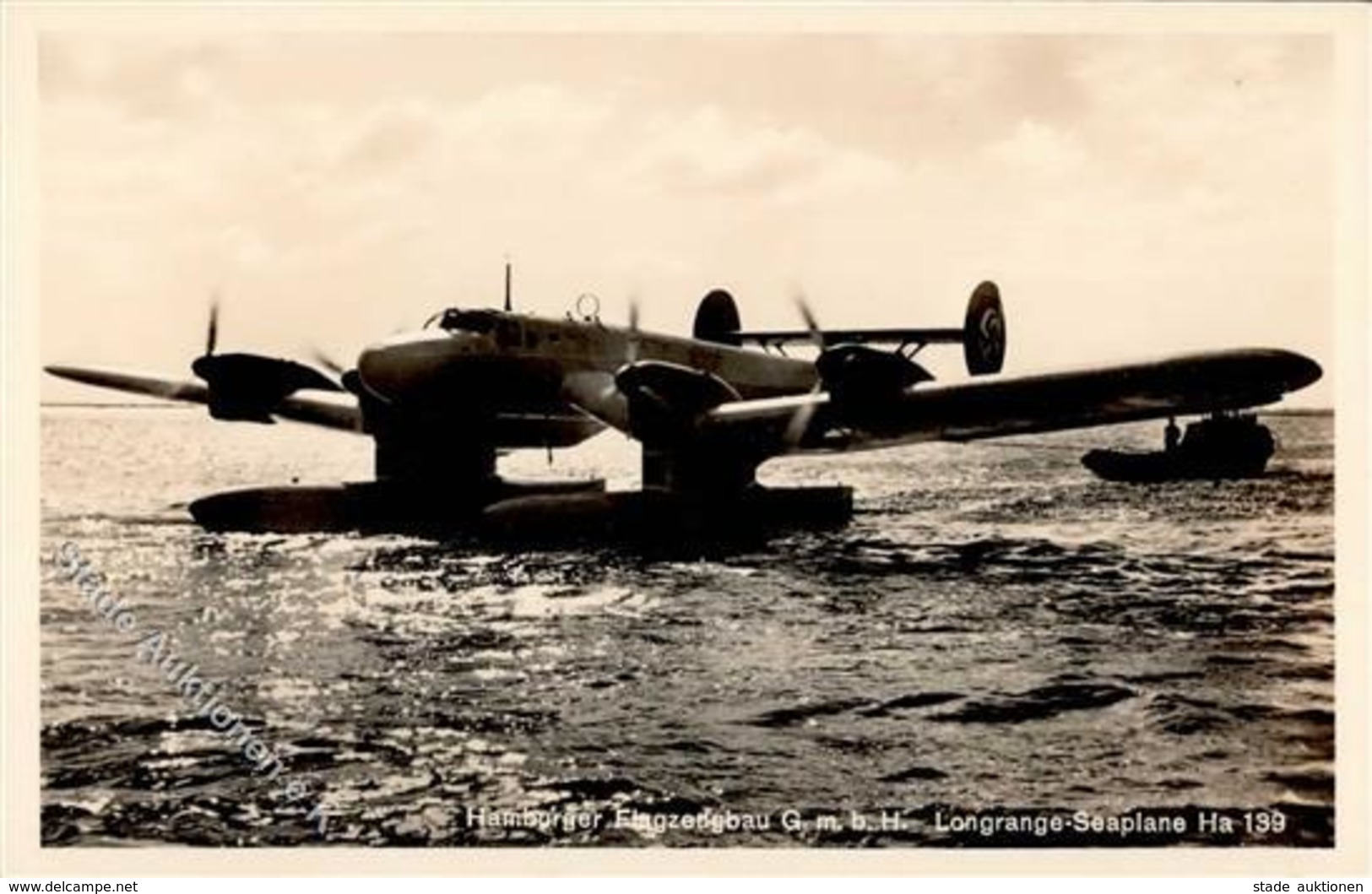 Wasserflugzeug Hamburger Flugzeugbau Longrange Seaplane Ha 139 Foto AK I- - Sonstige & Ohne Zuordnung