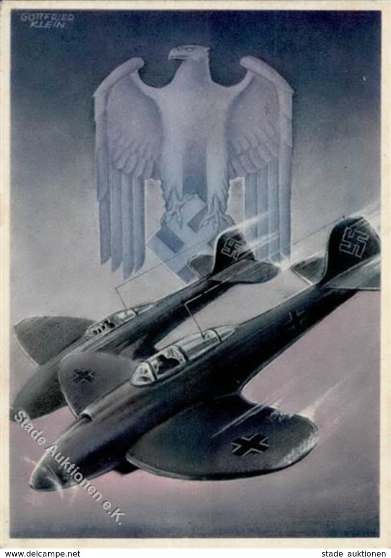 Flugwesen WK II Die Deutsche Wehrmacht Sign. Klein, Gottfried Künstlerkarte I-II Aviation - Sonstige & Ohne Zuordnung