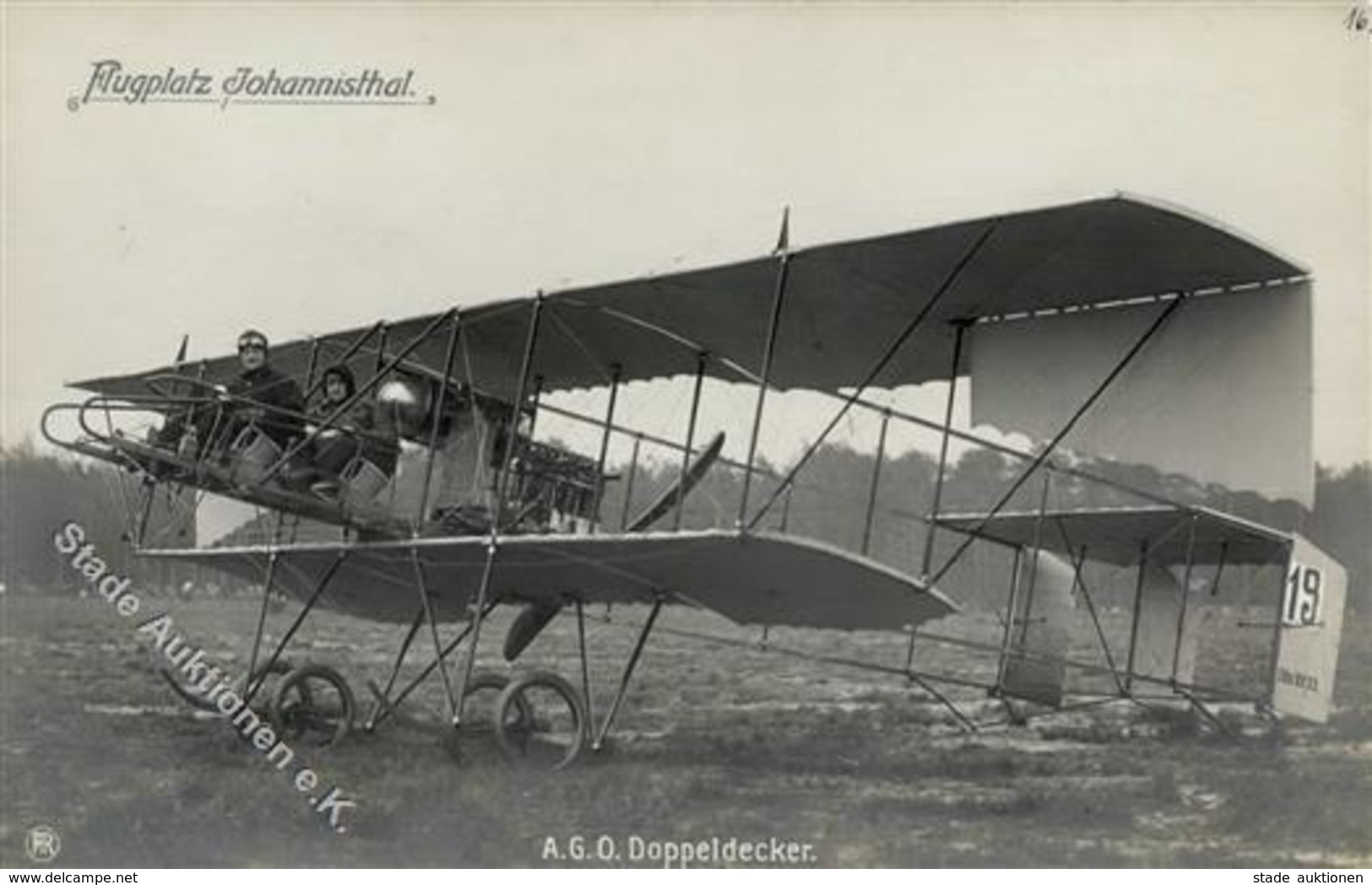 Sanke, Flugzeug A.G.O. Doppeldecker Flugplatz Johannisthal Foto AK I-II Aviation - Sonstige & Ohne Zuordnung