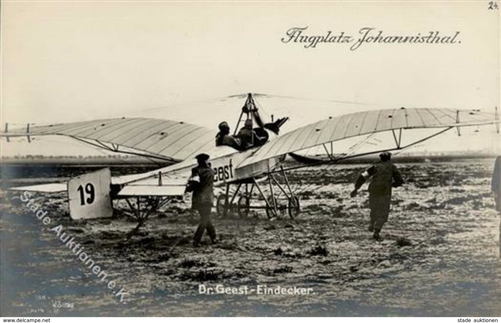 Sanke, Flugzeug Nr. 188 Dr. Geest Eindecker Flugplatz Johannisthal Foto AK I-II Aviation - Other & Unclassified