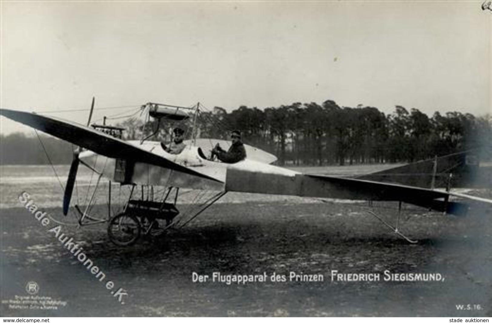 Sanke, Flugzeug Nr. W.S.16 Fluzeug Des Prinzen Friedrich Siegismund Foto AK I-II Aviation - Other & Unclassified