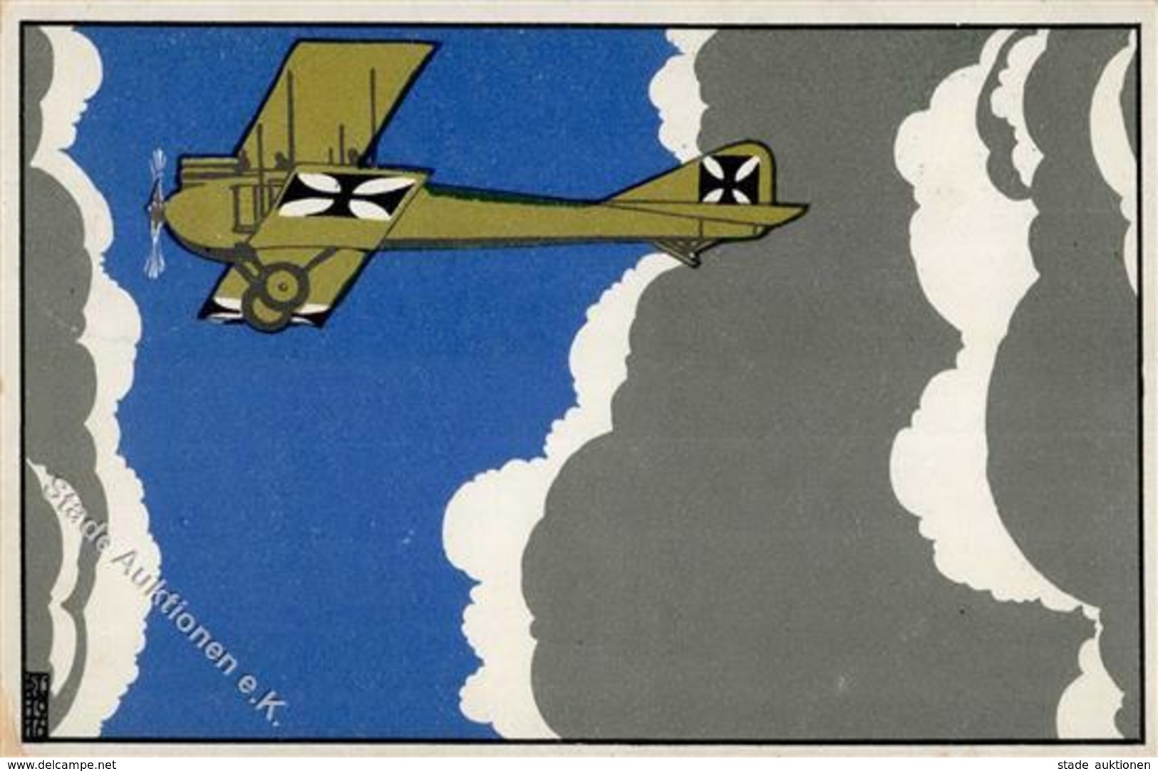 Flugzeug WK I Werbung Bahlsen Keks Künstler-Karte 1917 I-II Aviation Publicite - Sonstige & Ohne Zuordnung