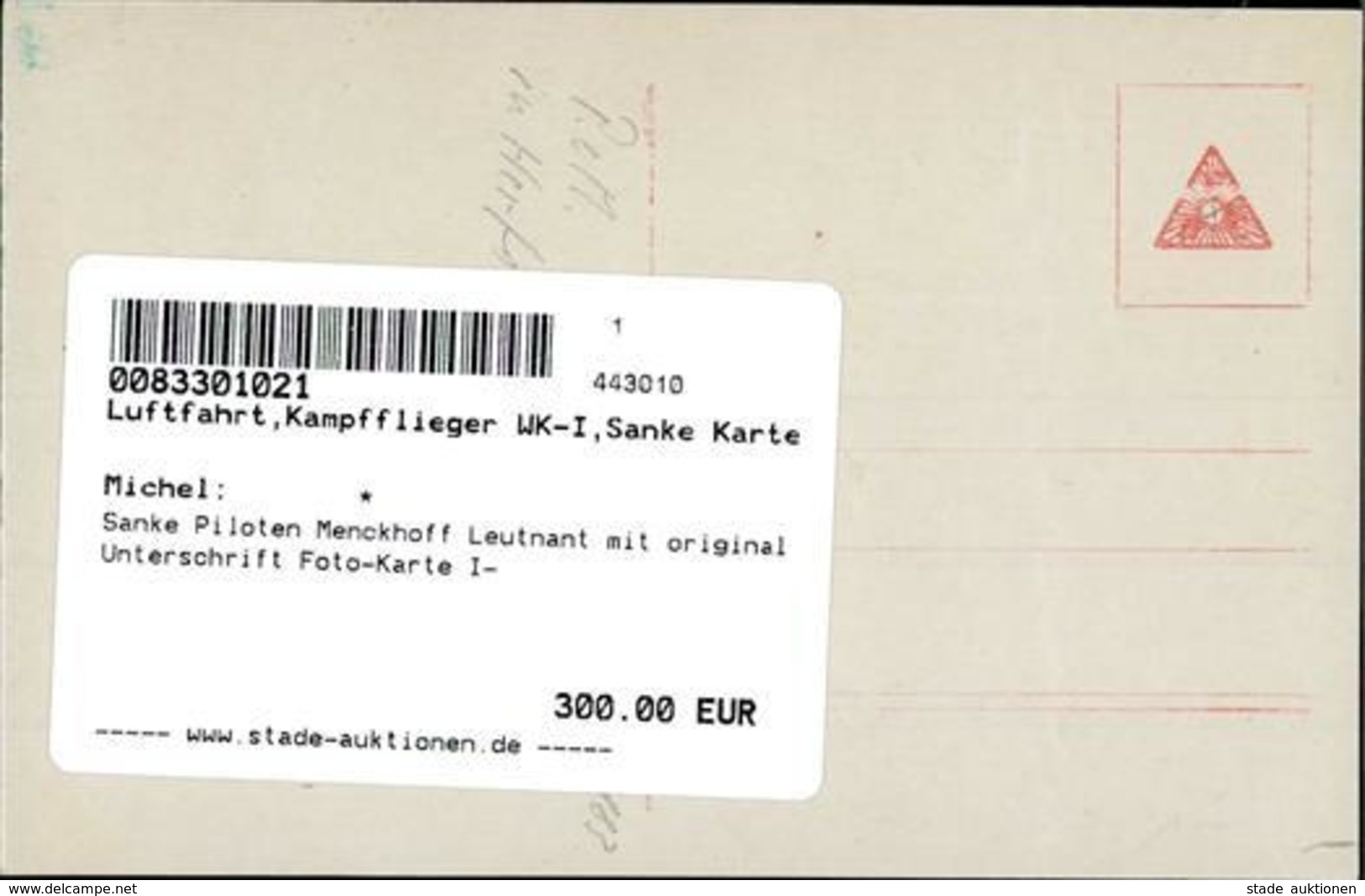 Sanke Piloten Menckhoff Leutnant Mit Original Unterschrift Foto-Karte I- - Other & Unclassified