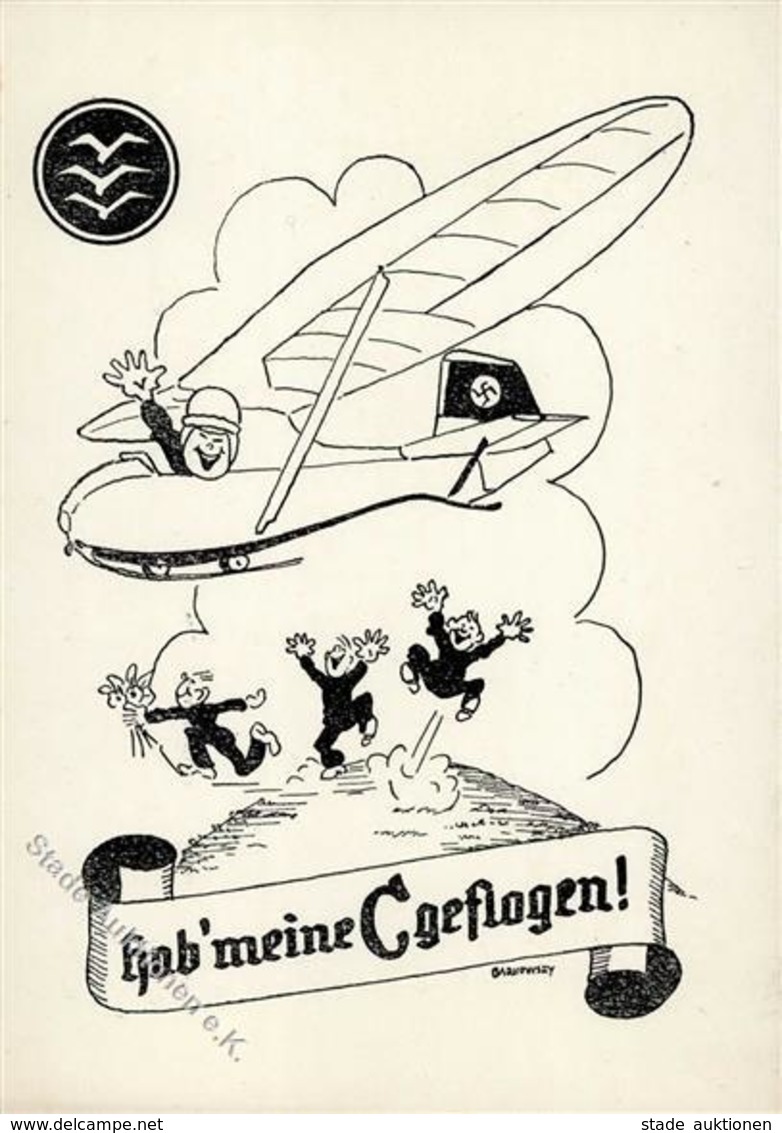 Segelflug WK II Hab Meine C Geflogen Sign. Barkowsky Künstlerkarte I-II - Autres & Non Classés