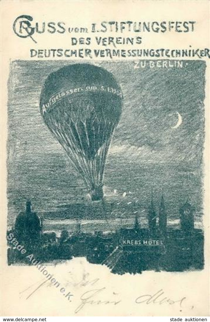 Ballon Berlin Mitte (1000) I. Stiftungsfest Des Vereins Deutscher Vermessungstechniker 1900 I-II - Autres & Non Classés