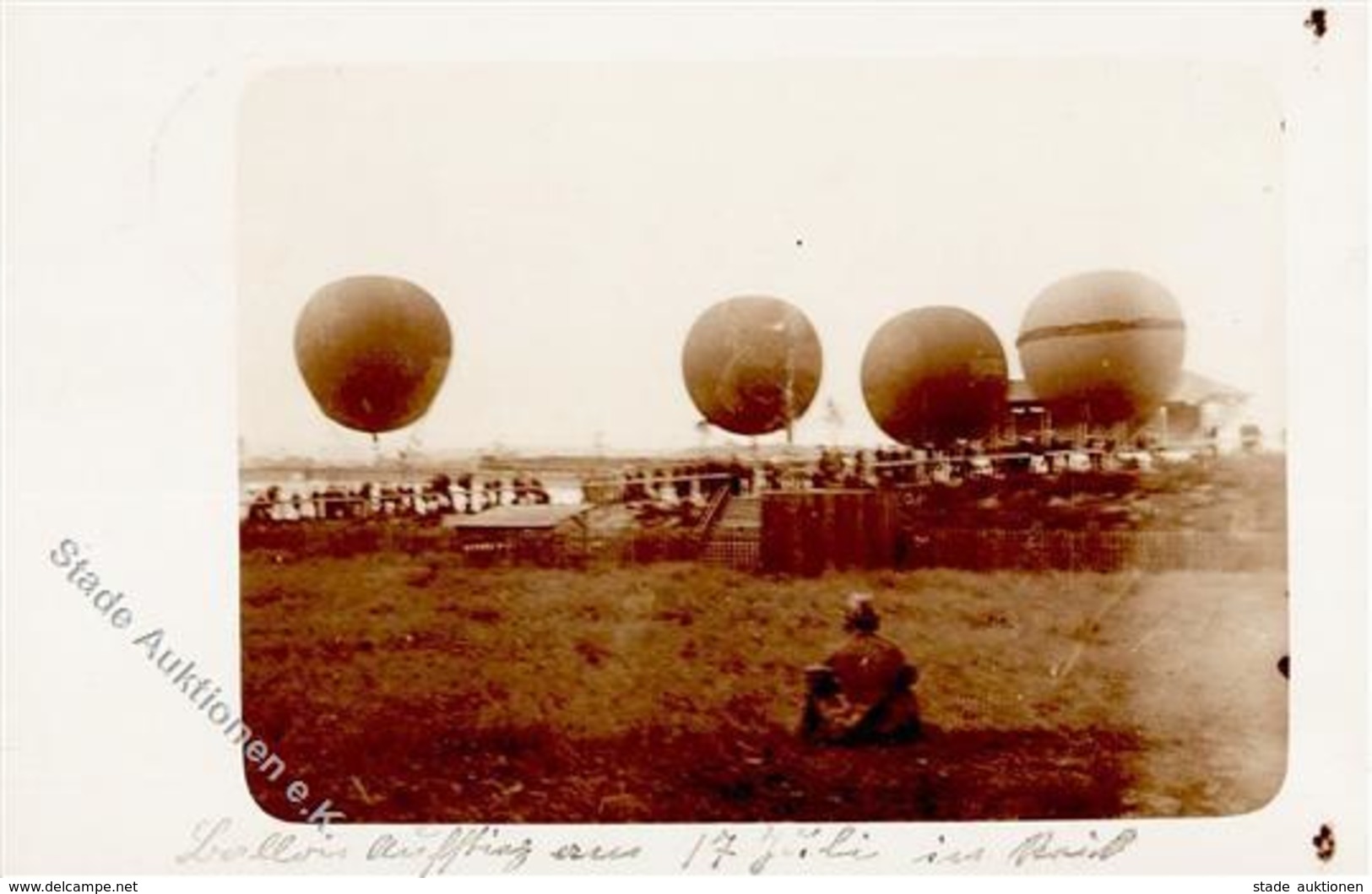 Ballon Dresden (O8000) Ort Lt. Stempel Foto AK 1910 I-II (kleiner Einriss) - Altri & Non Classificati