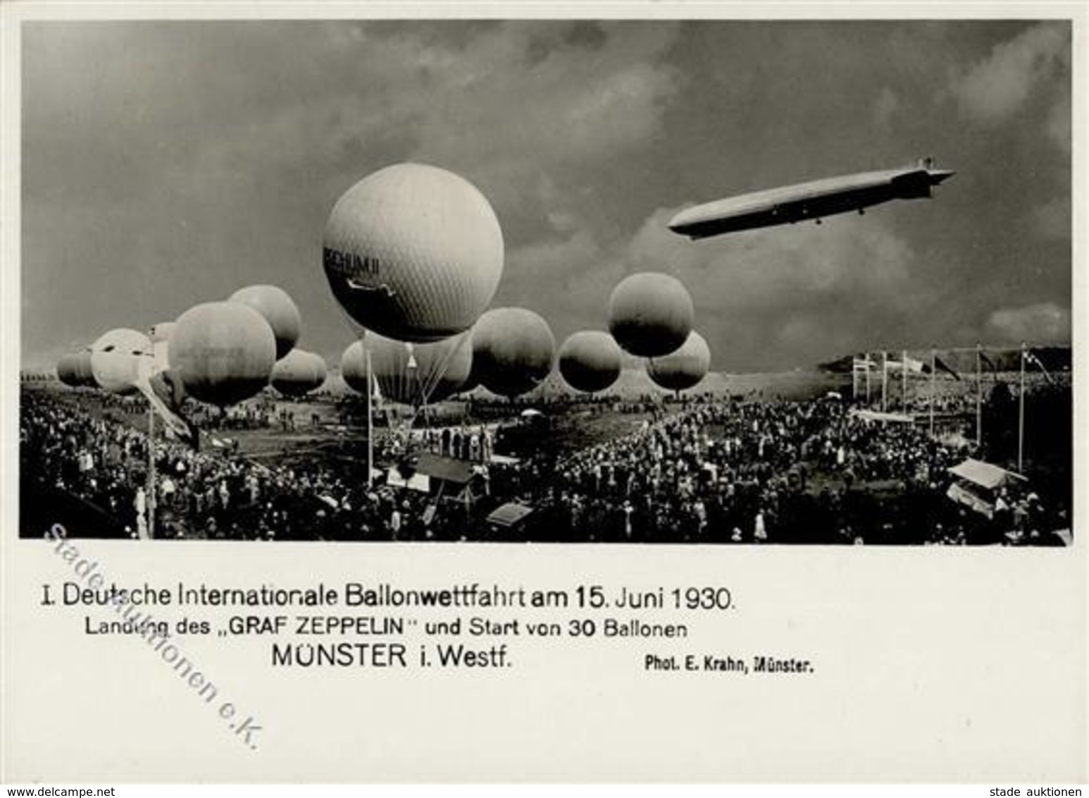 Ballon Münster (4400) Wettfahrt Zeppelin  Foto AK I-II Dirigeable - Sonstige & Ohne Zuordnung