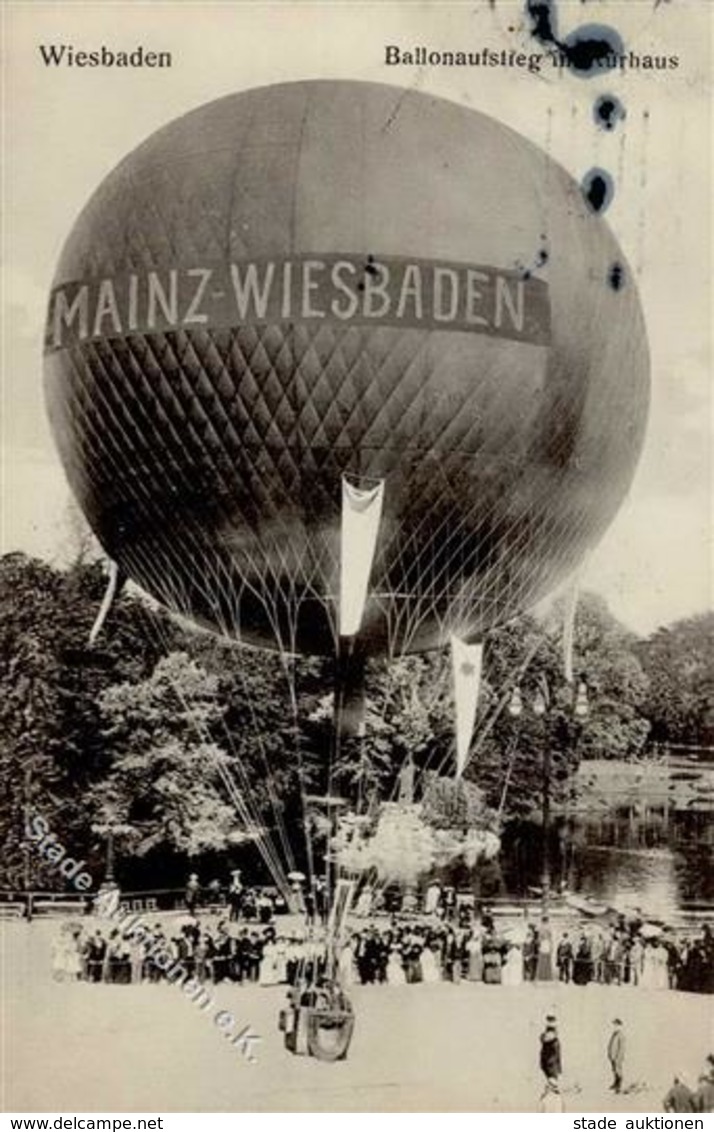 Ballon Wiesbaden (6200) Kurhaus 1909 I-II - Sonstige & Ohne Zuordnung