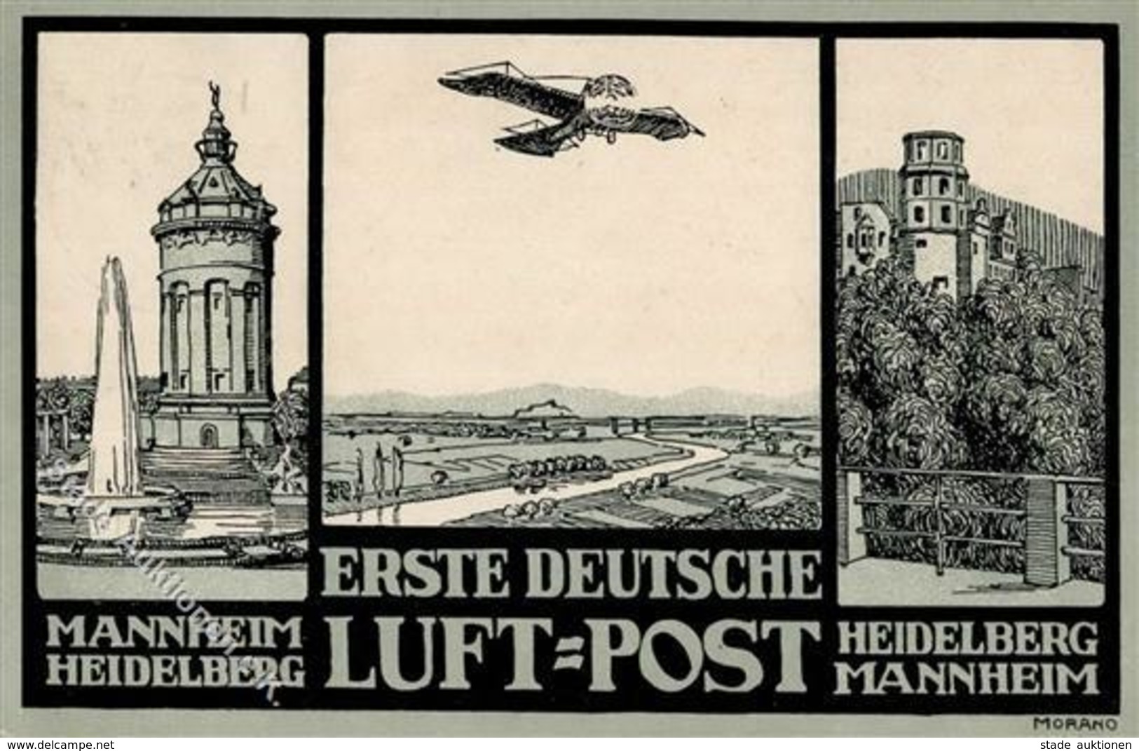 Flugpost Heidelberg Mannheim 1912 Sonderstempel I-II - Other & Unclassified