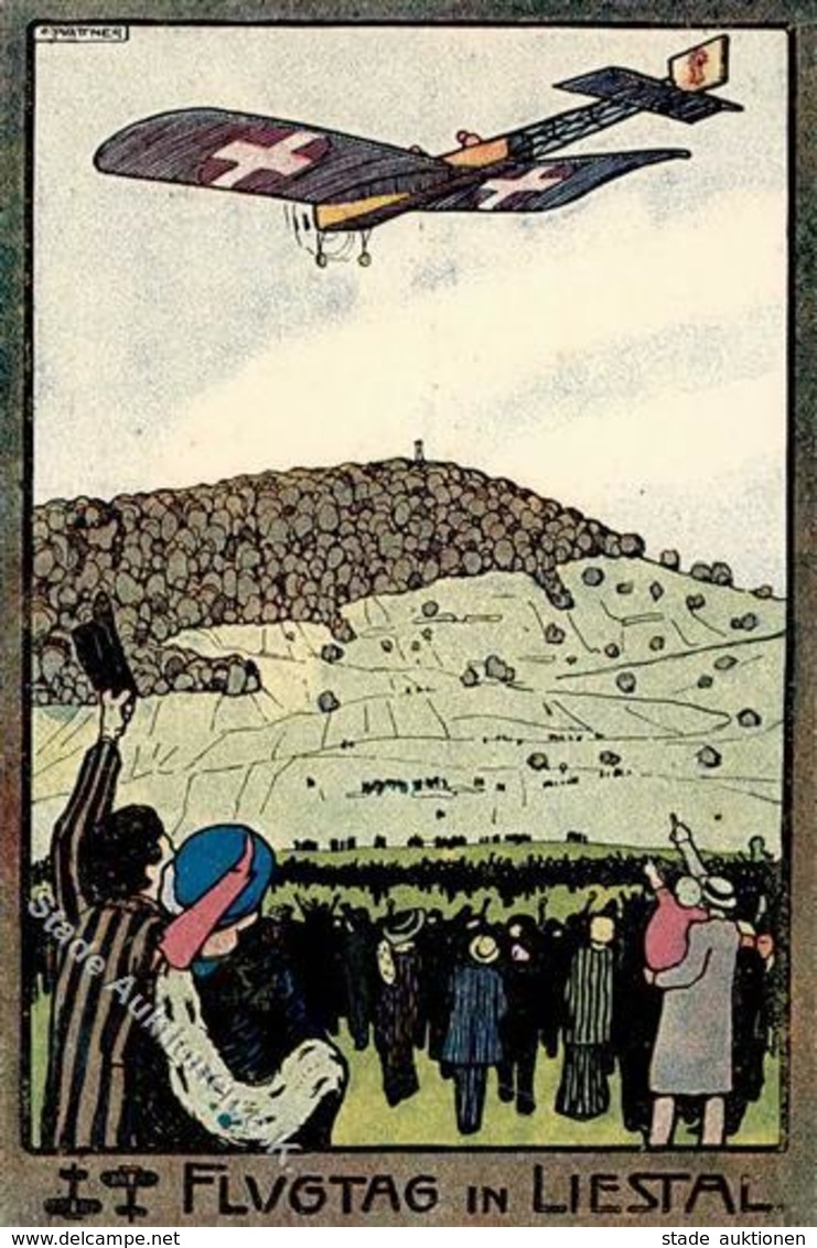 Flugpost Liestal CH (4410) Flugtag 27.4.1913 RS Bider, O. Und Vignette I-II - Sonstige & Ohne Zuordnung