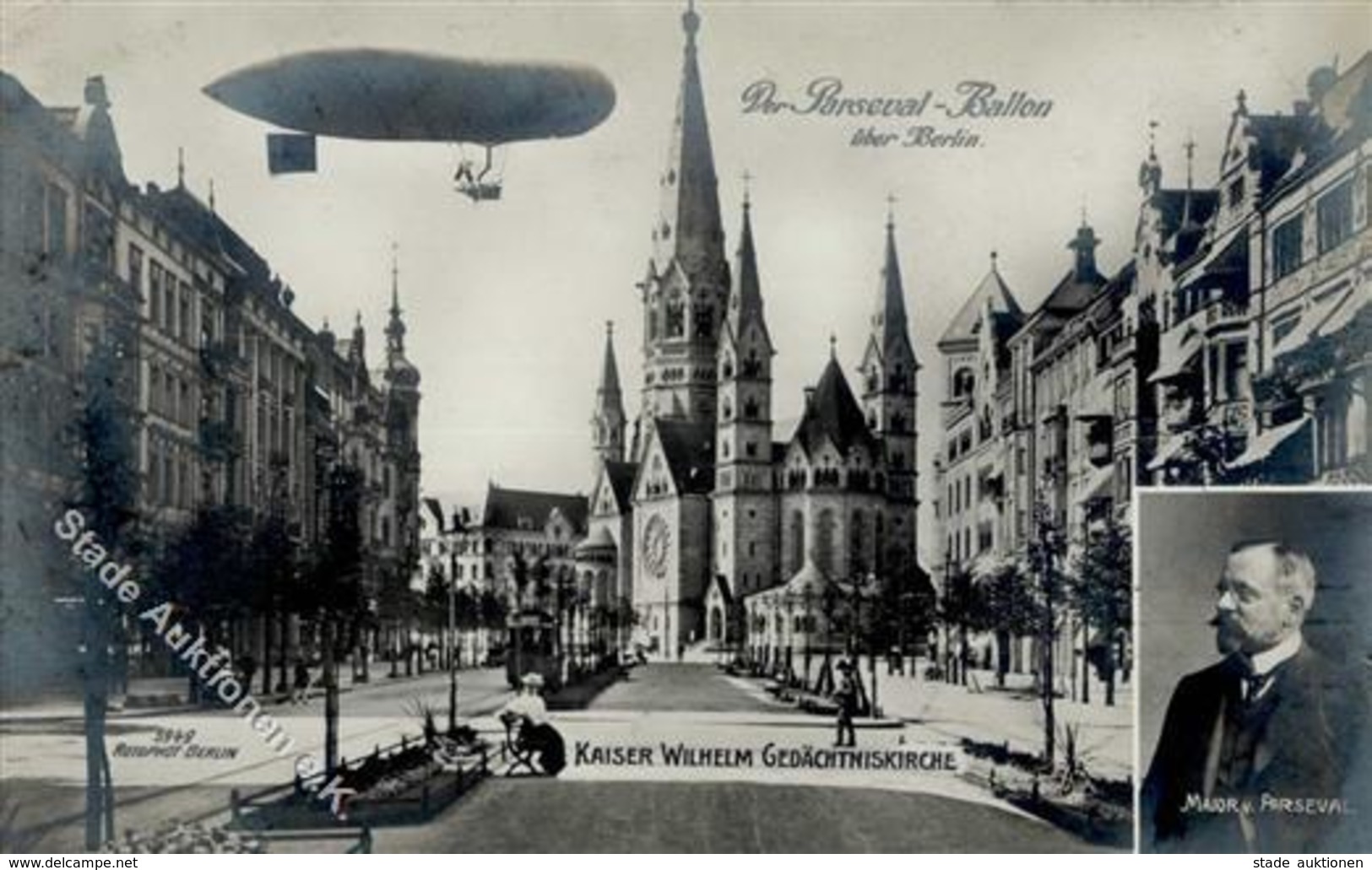 Parseval Berlin (1000) 1908 Foto-Karte I-II - Airships