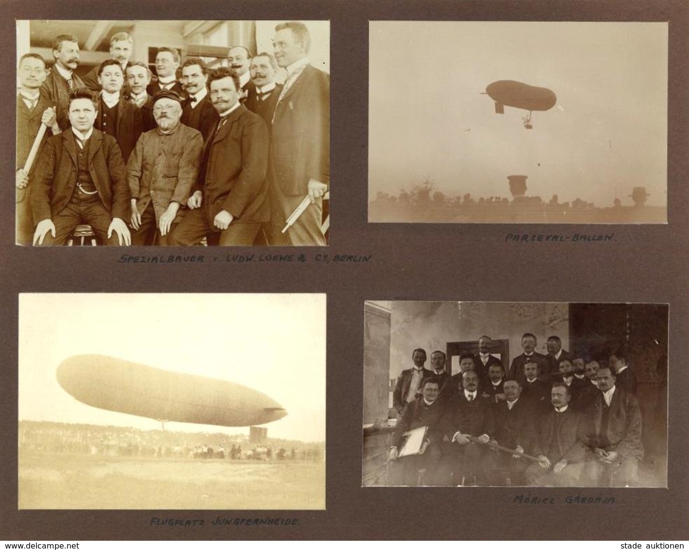 Parseval Lot Mit 4 Aufgeklebten Fotos I-II - Airships